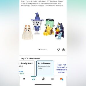 Halloween BLUEY 4 character Set